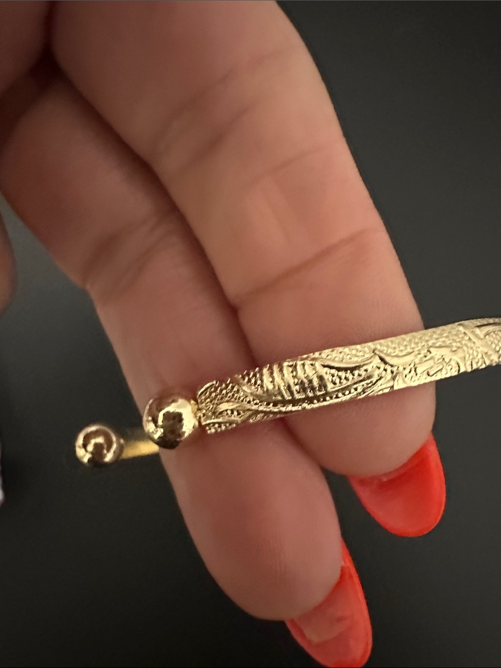 Gold Open Cuff Bracelet - Women's Minimalist Bangle - Picture 3 of 5